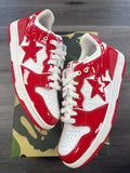 BAPE SK8 STA Red/White Patent - size 9.5