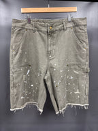 Lost Gallery Double Knee Jean Shorts Olive - size xl