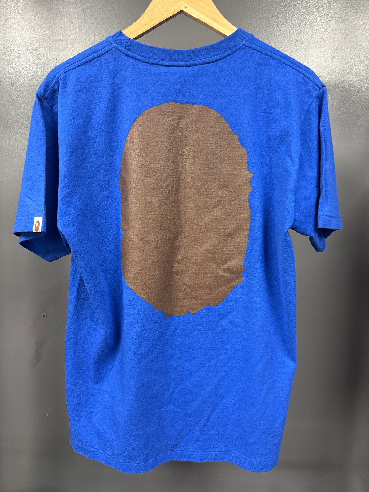 BAPE Blue Big Head Tee - size l