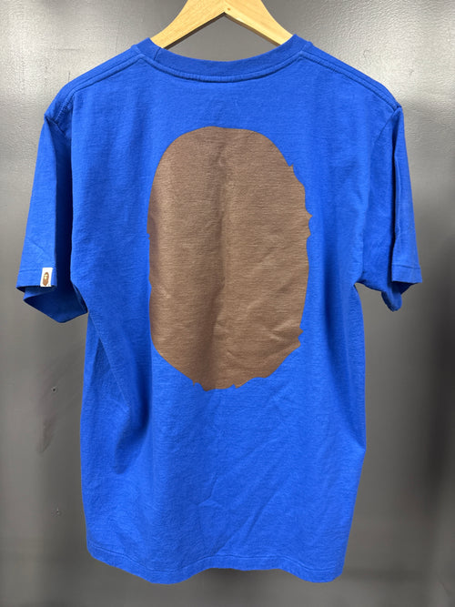 BAPE Blue Big Head Tee - size l