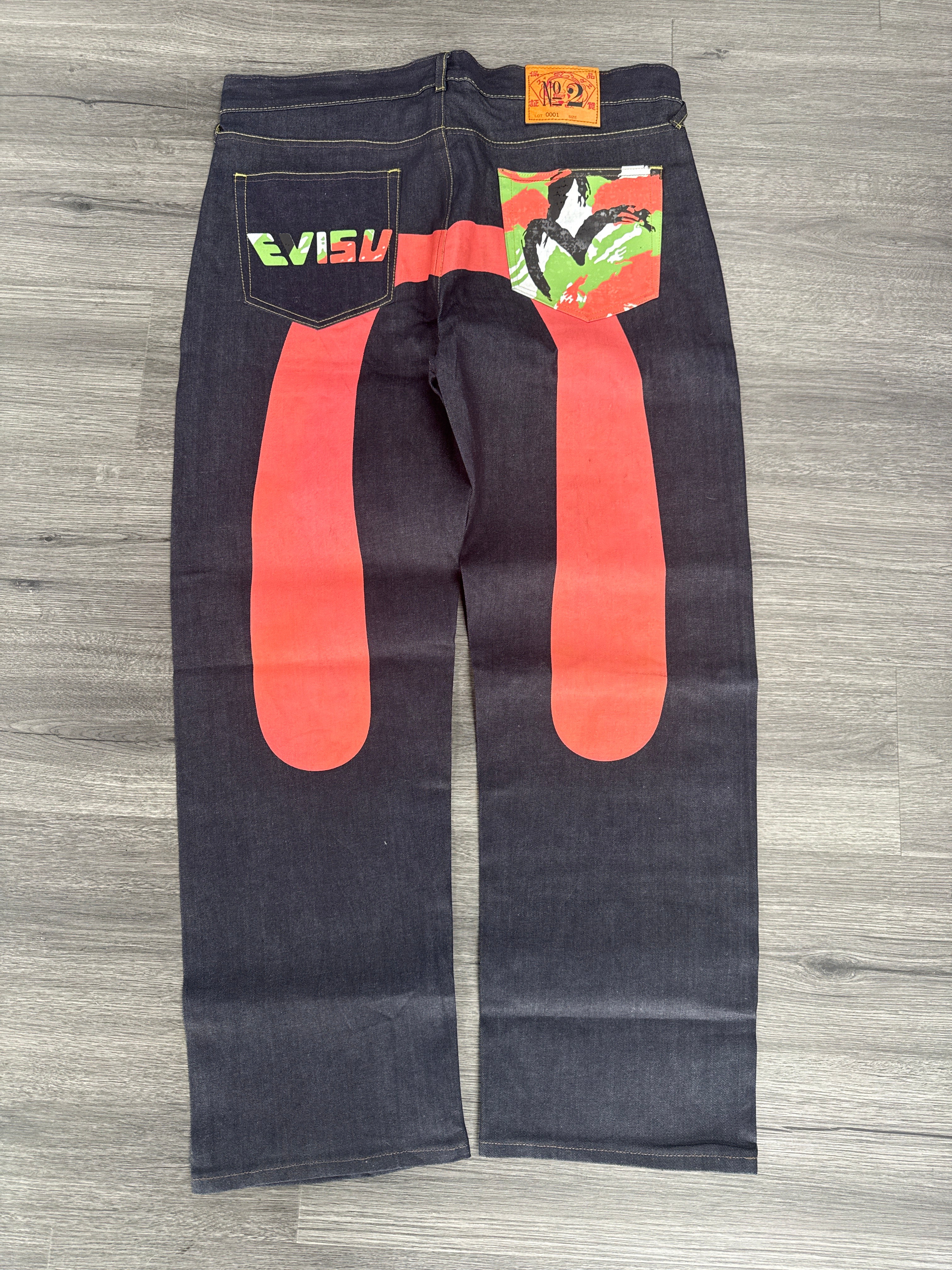 Vintage Evisu Red Daicock Logo Jeans
