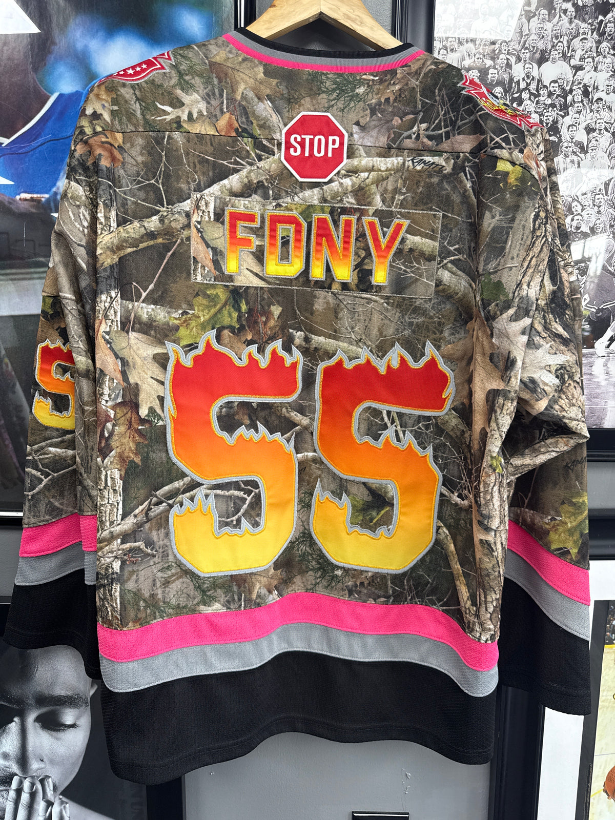 Supreme FDNY Camo Hockey Jersey - size L