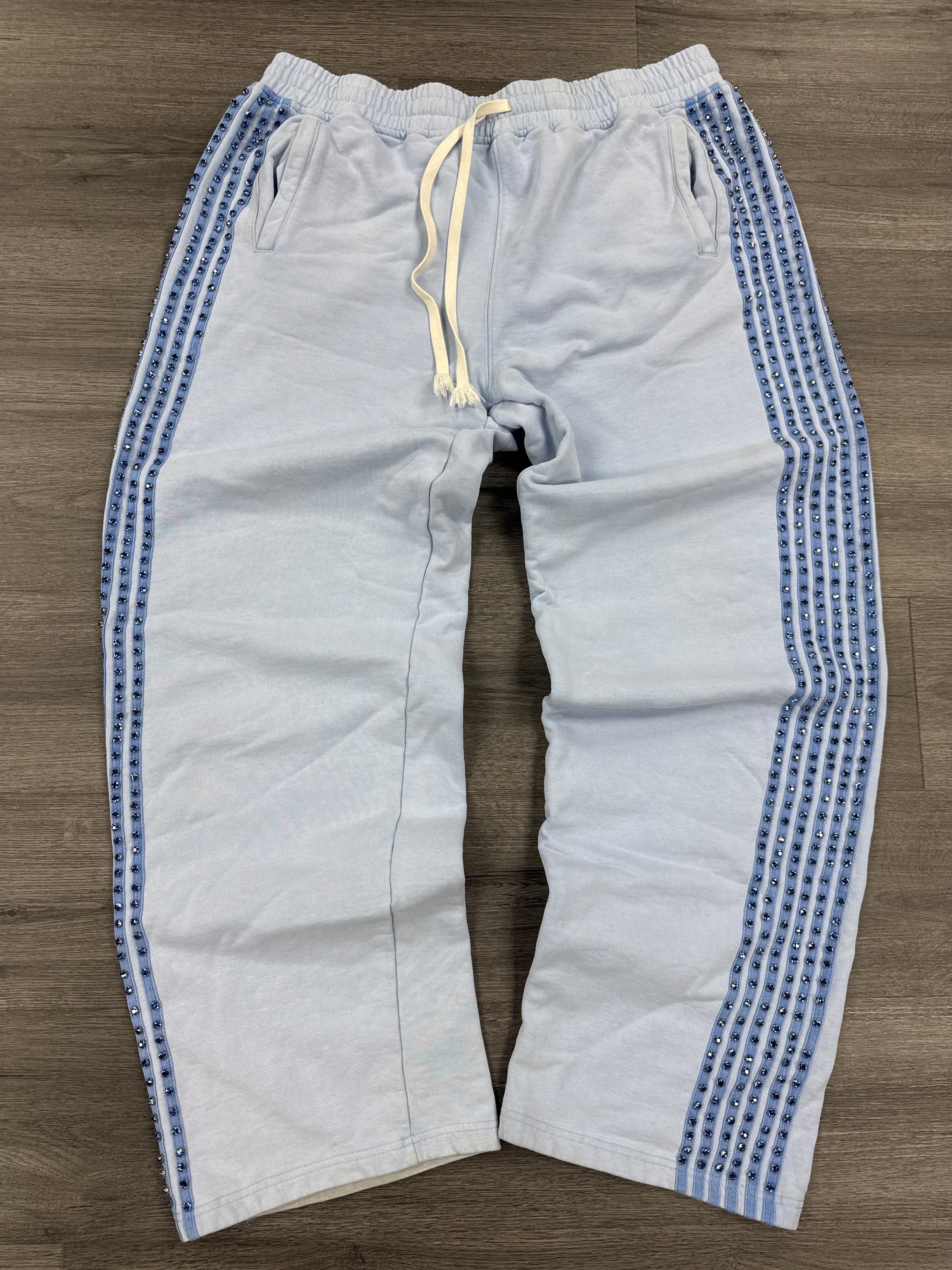 Vale Ice Blue Crystal Sweatpants - size 2xl