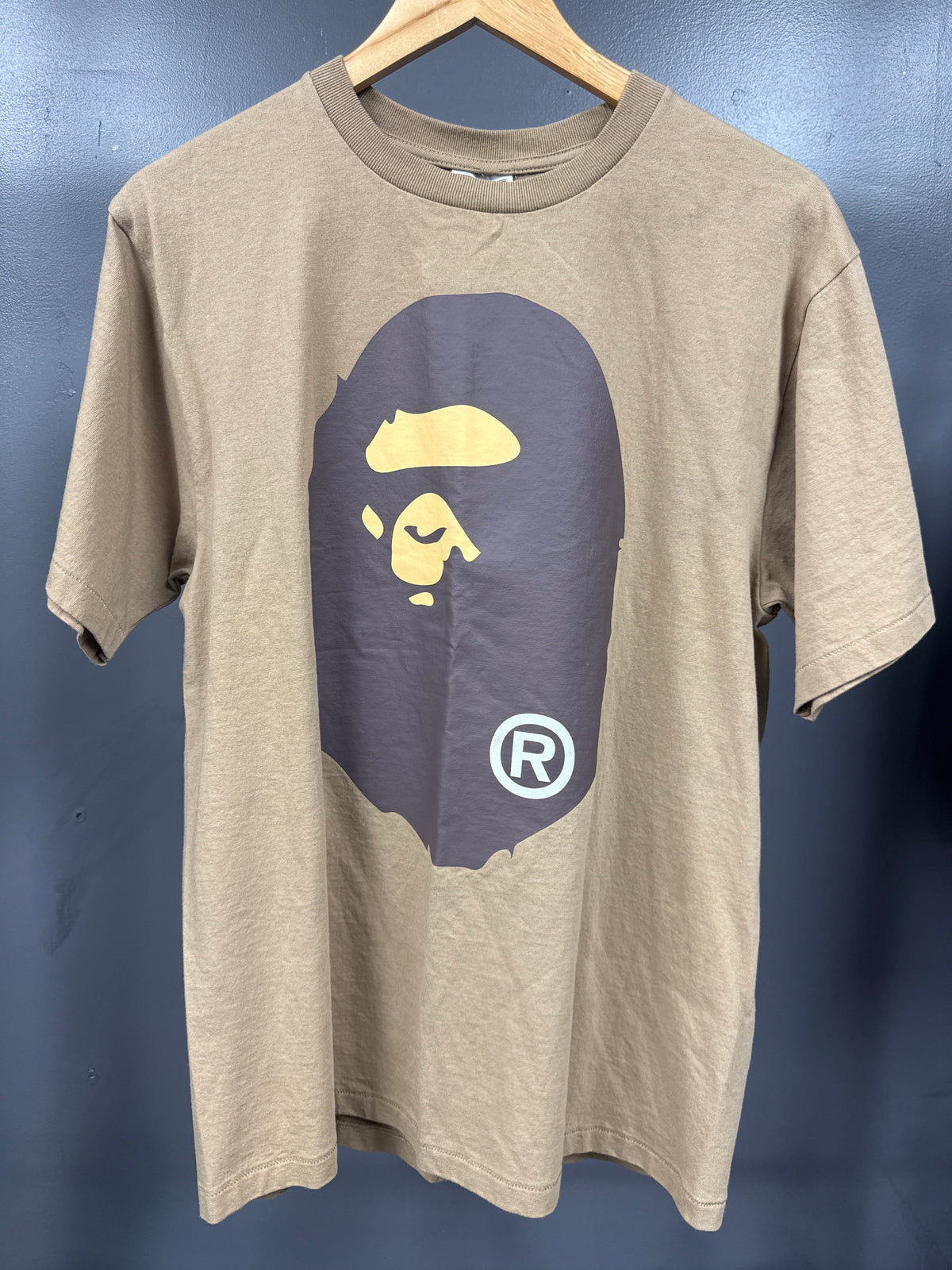 BAPE Brown Big Head Tee - size L