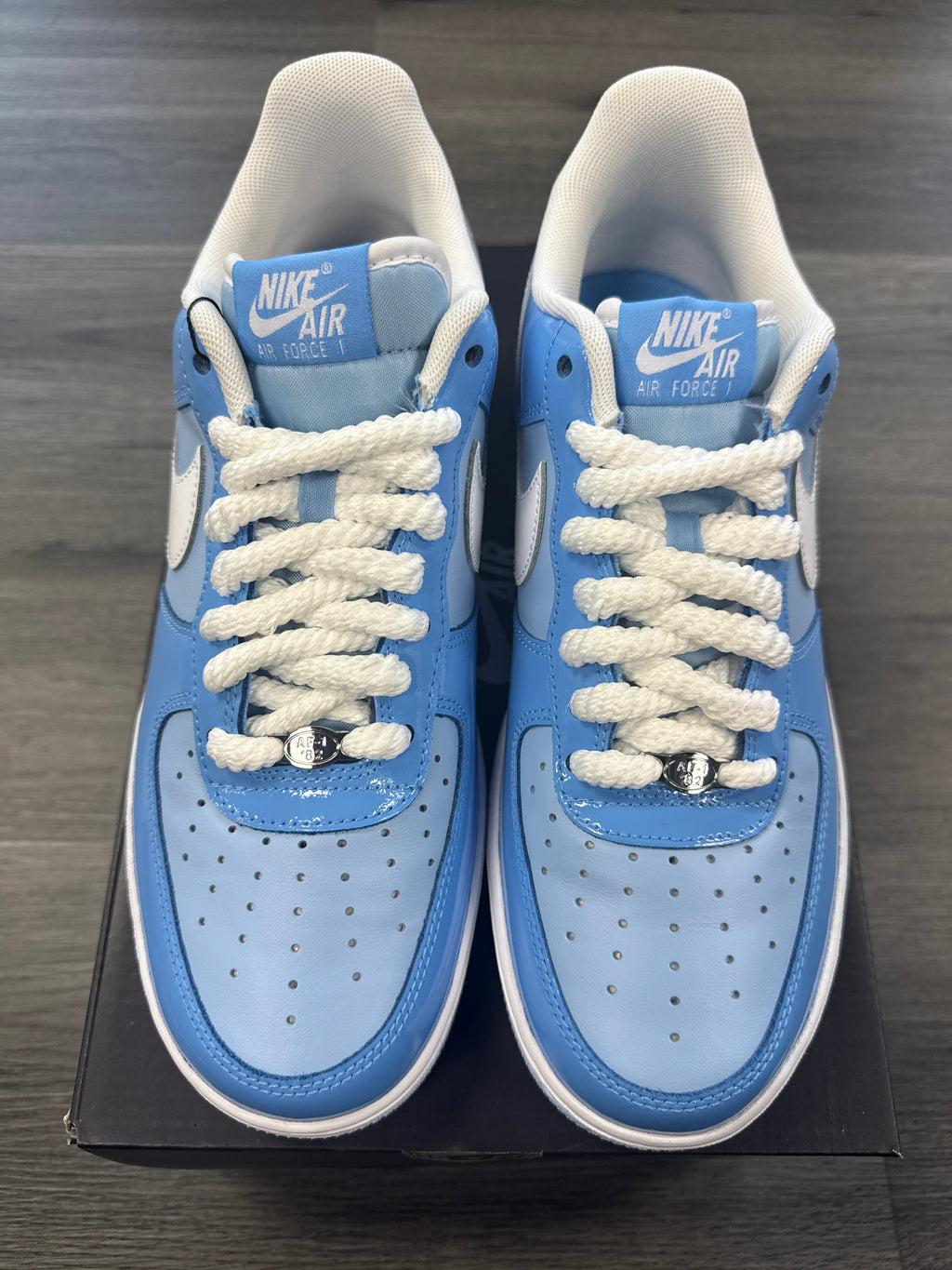 Nike AF1 Psychic Blue Patent - size 9