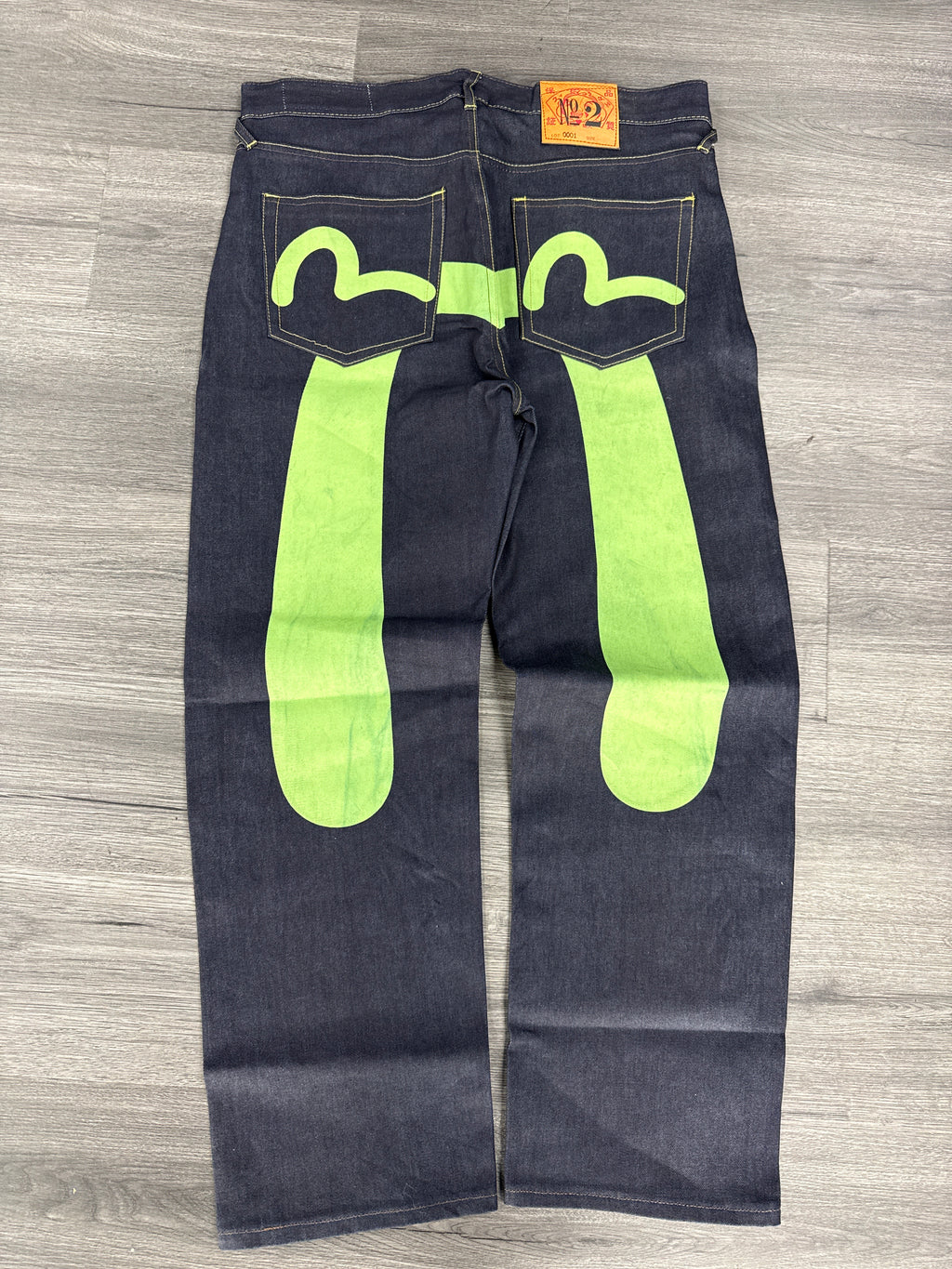 Vintage Evisu Green Daicock Logo Jeans