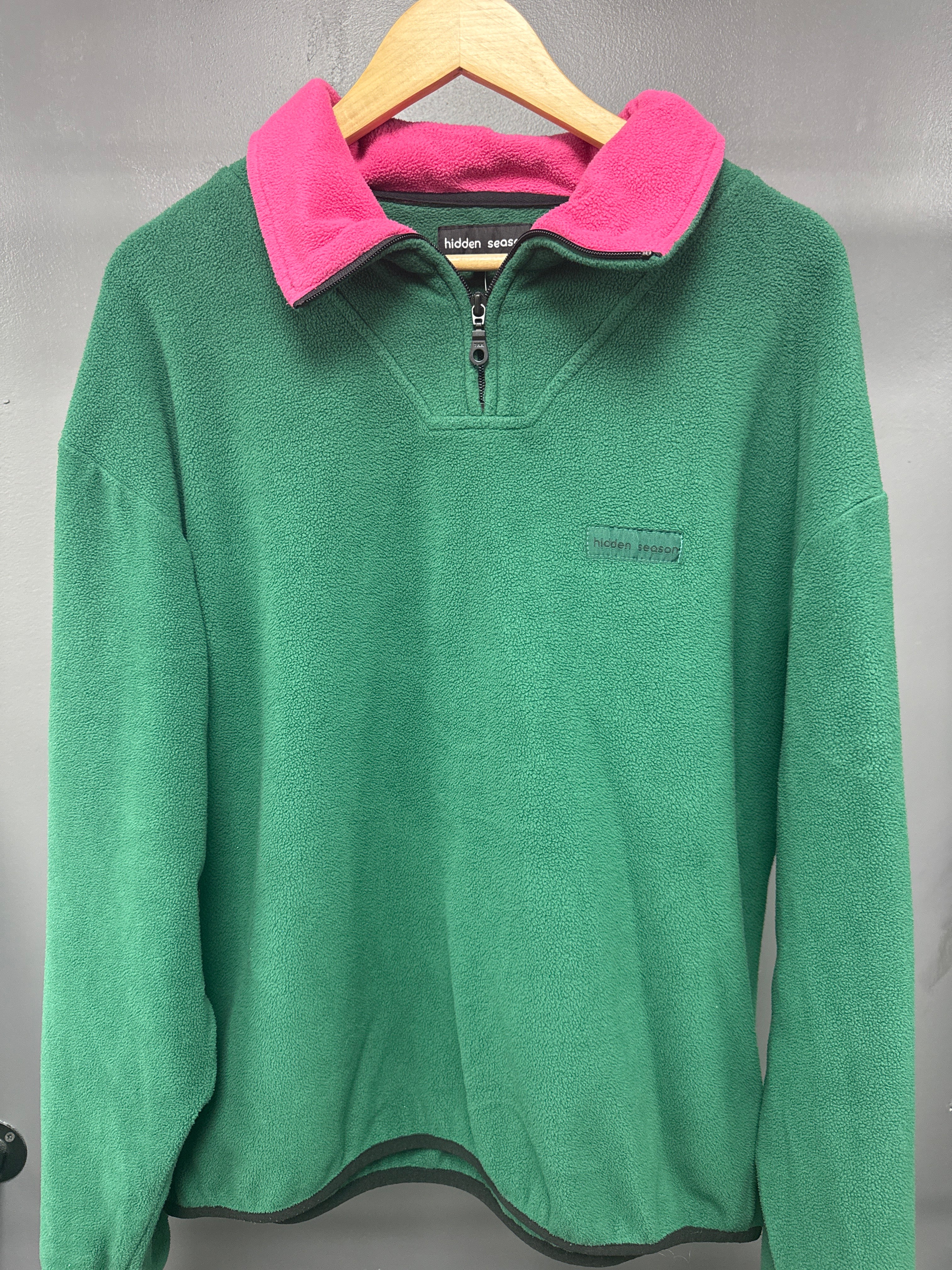 Hidden Season Quarter Zip Green/Pink - size xl