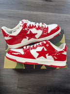 BAPE SK8 STA Red/White Patent - size 9.5