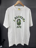 BAPE Camo College Tee Green - size xl