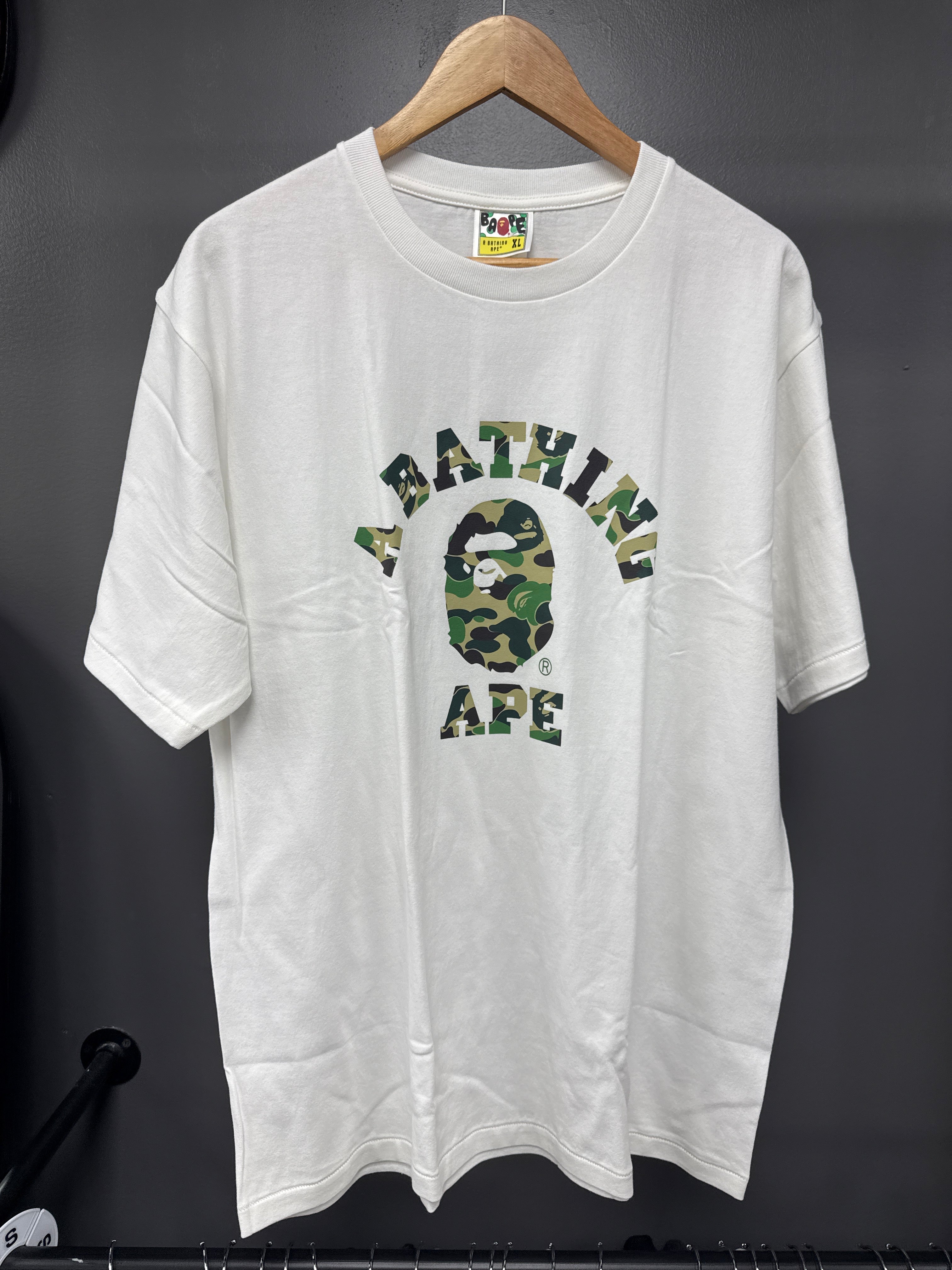 BAPE Camo College Tee Green - size xl