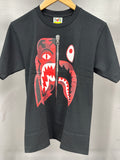 BAPE Camo Tiger Shark Tee Black/Purple - size s
