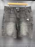 Plus One Double Knee Jean Shorts Black - size 38