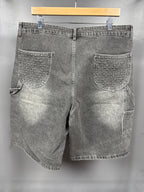 Plus One Double Knee Jean Shorts Black - size 38