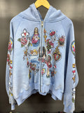 Righteous All Over Zip Up Powder Blue - size l