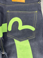 Vintage Evisu Green Daicock Logo Jeans