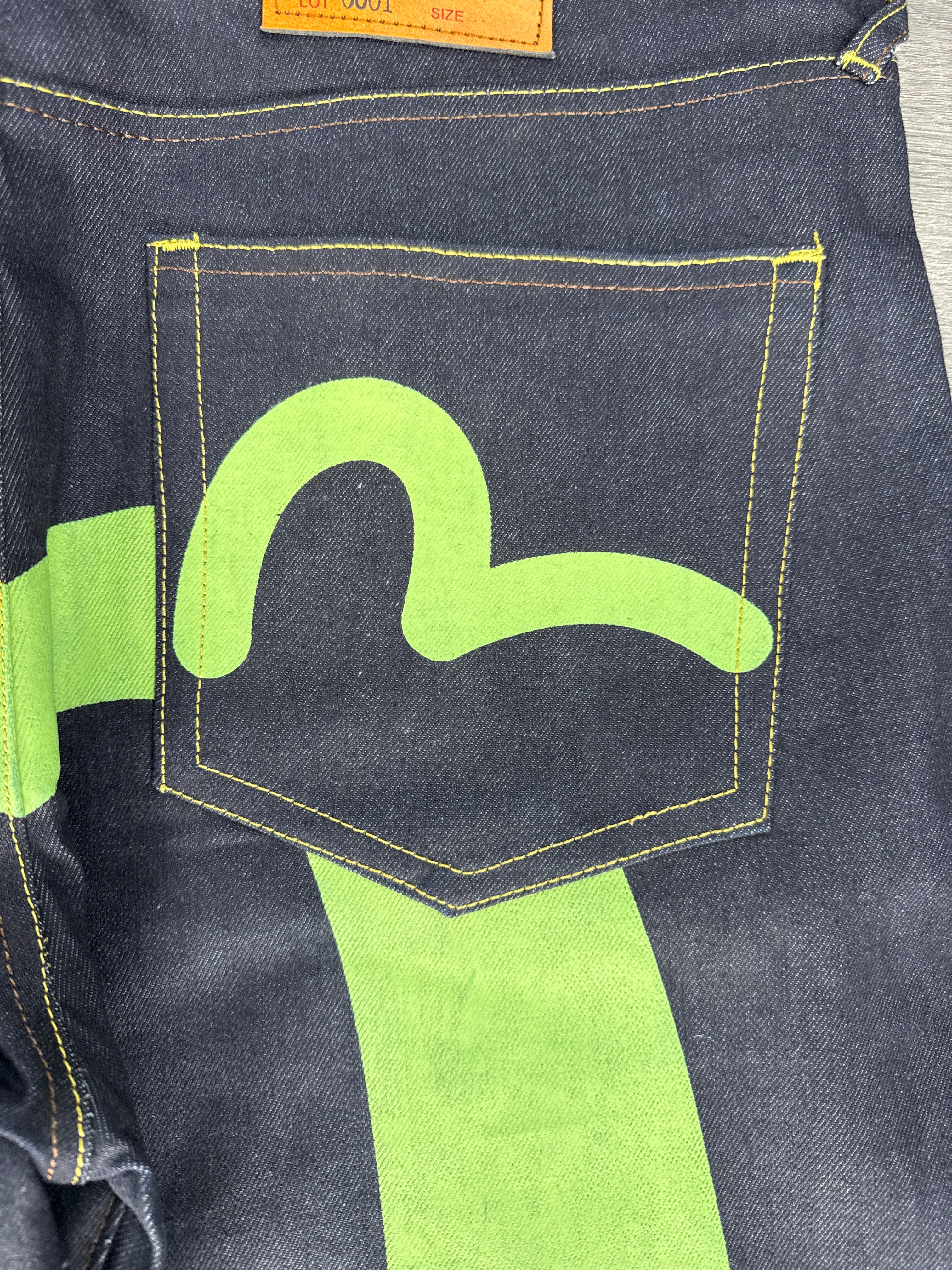 Vintage Evisu Green Daicock Logo Jeans