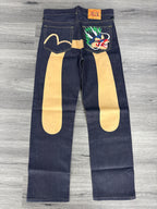 Vintage Evisu Brown Daicock Dragon Patch Jeans