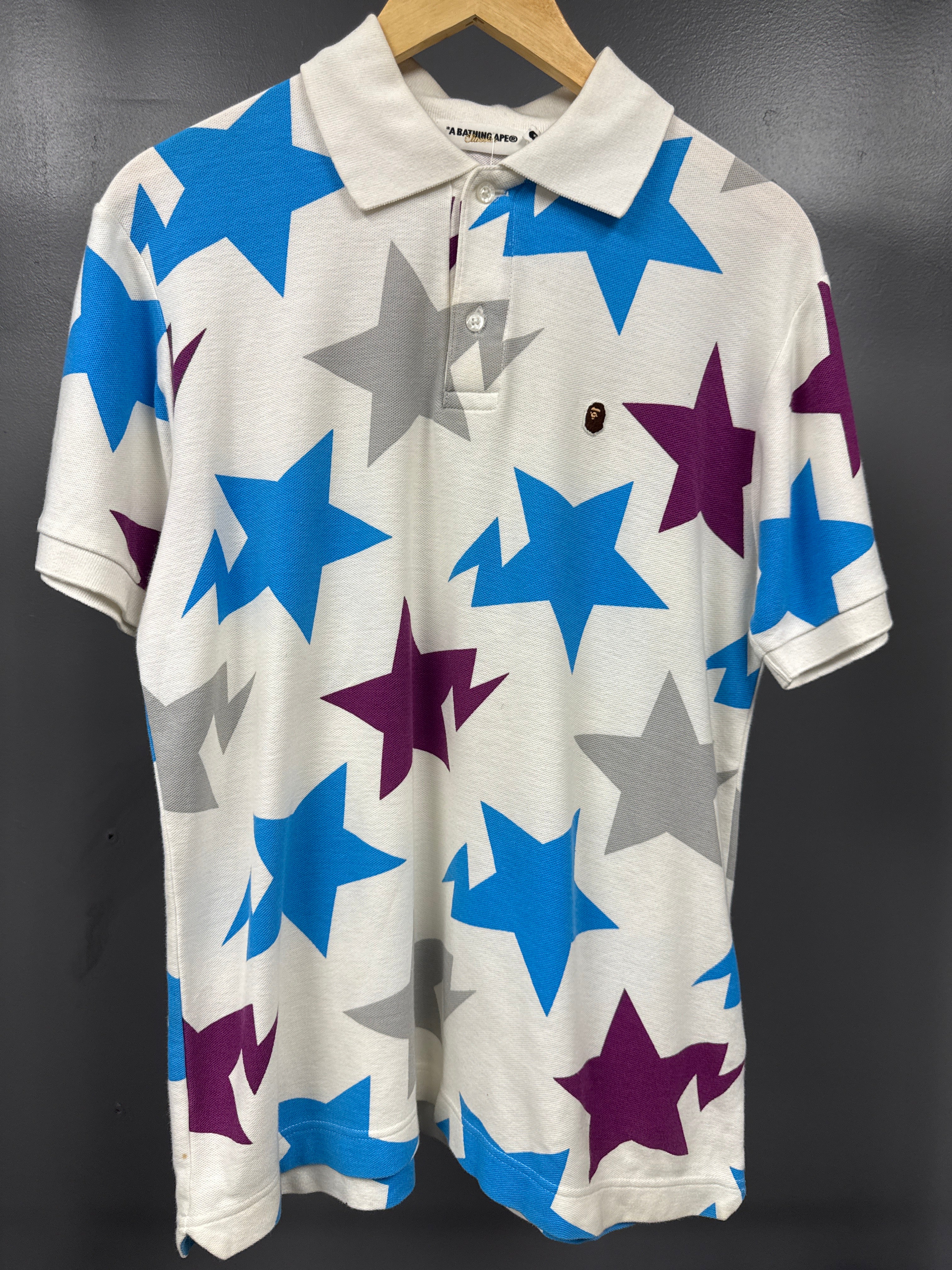 BAPE Sta Pattern Polo - size m