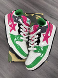A Bathing Ape Sk8 Sta Green/Pink - size 10