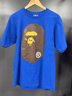 BAPE Blue Big Head Tee - size l