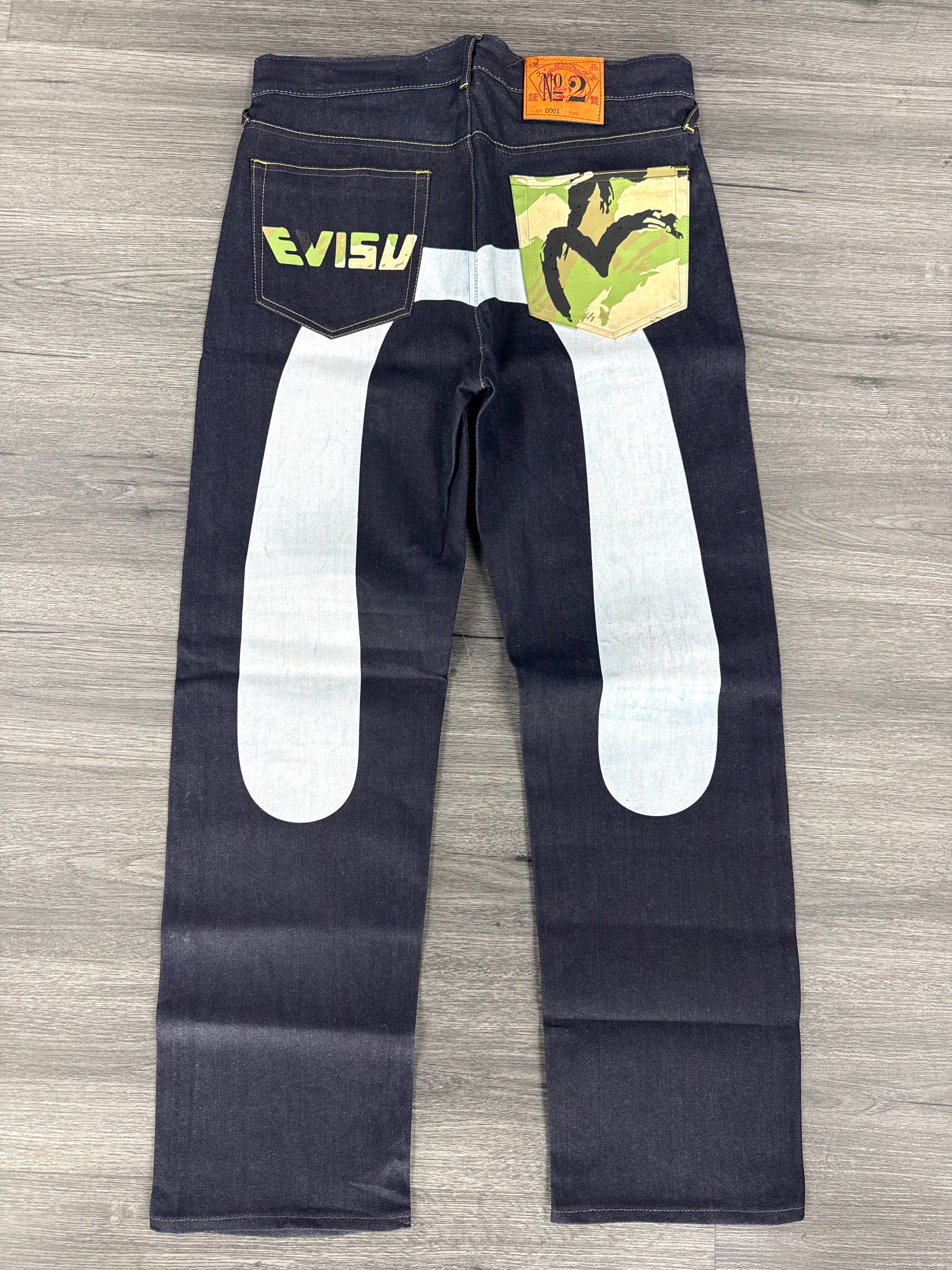 Vintage Evisu Daicock White/Camo - size 32