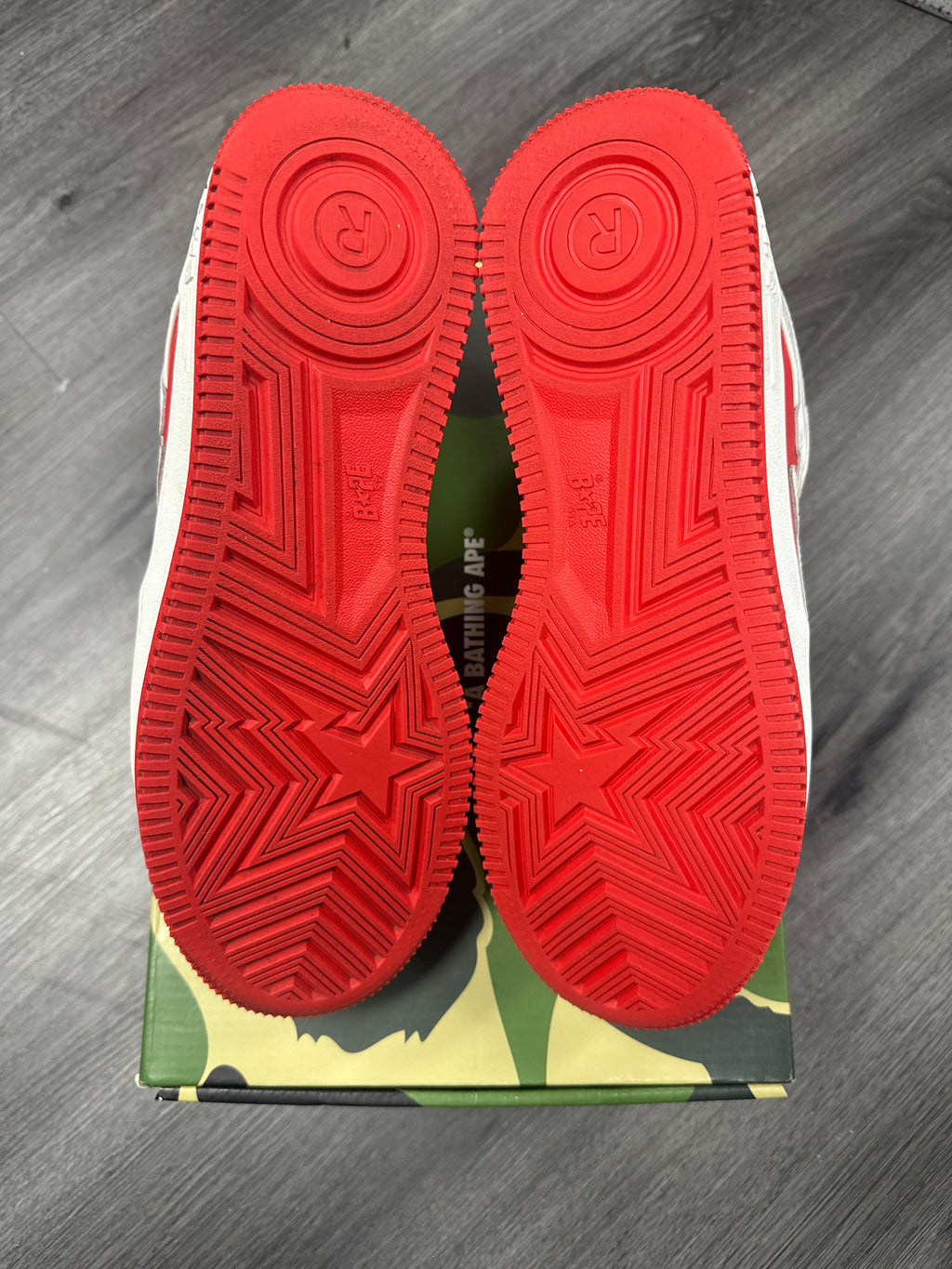 Bapesta White Red - size 9