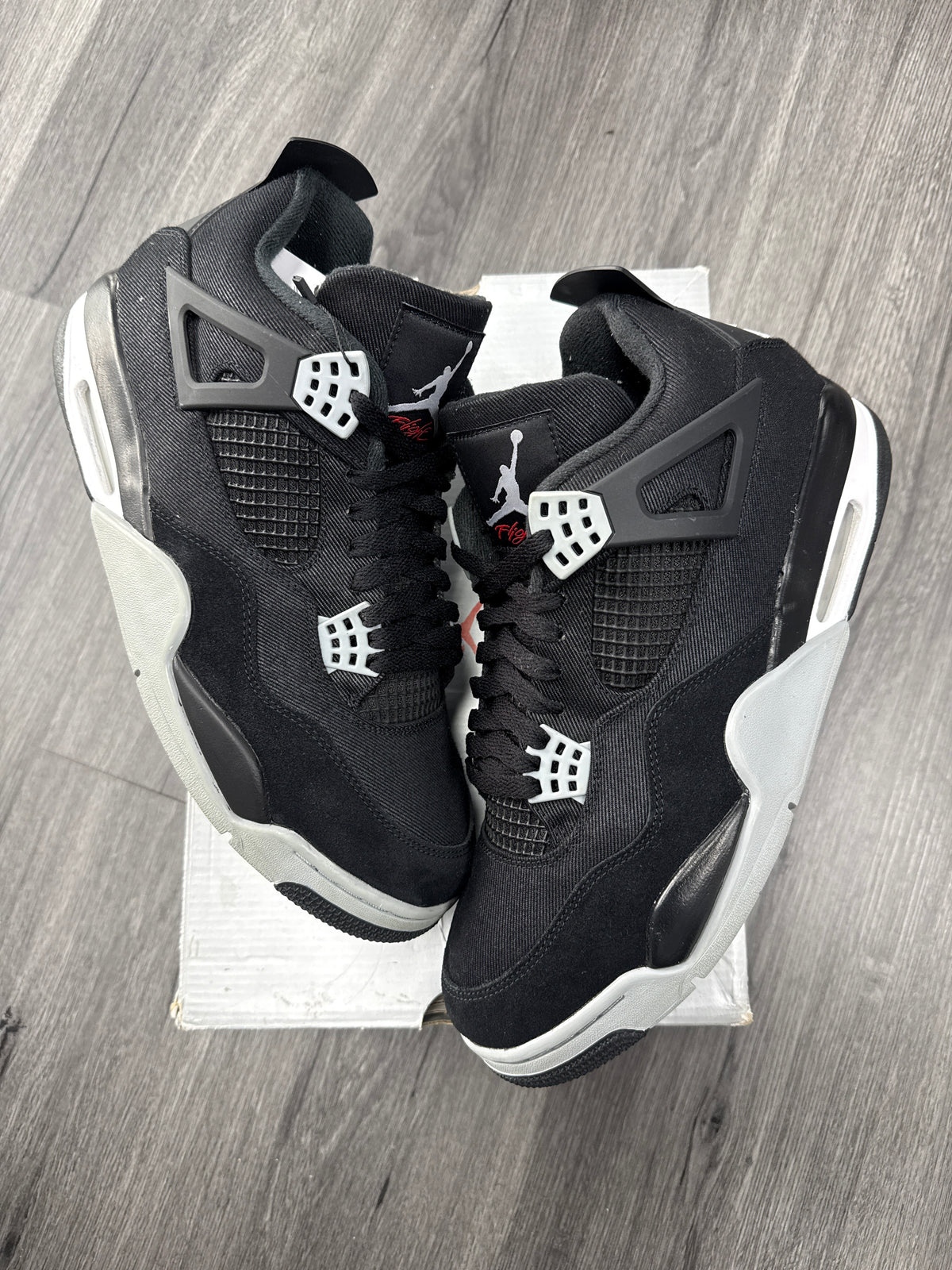 Jordan 4 Black Canvas - size 12