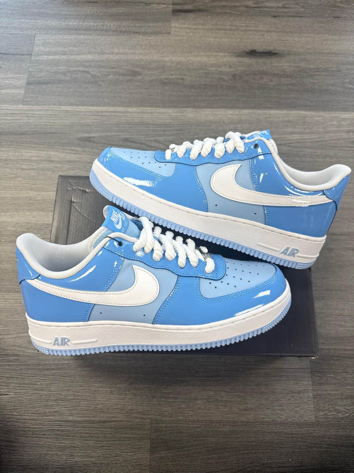 Nike AF1 Psychic Blue Patent - size 9