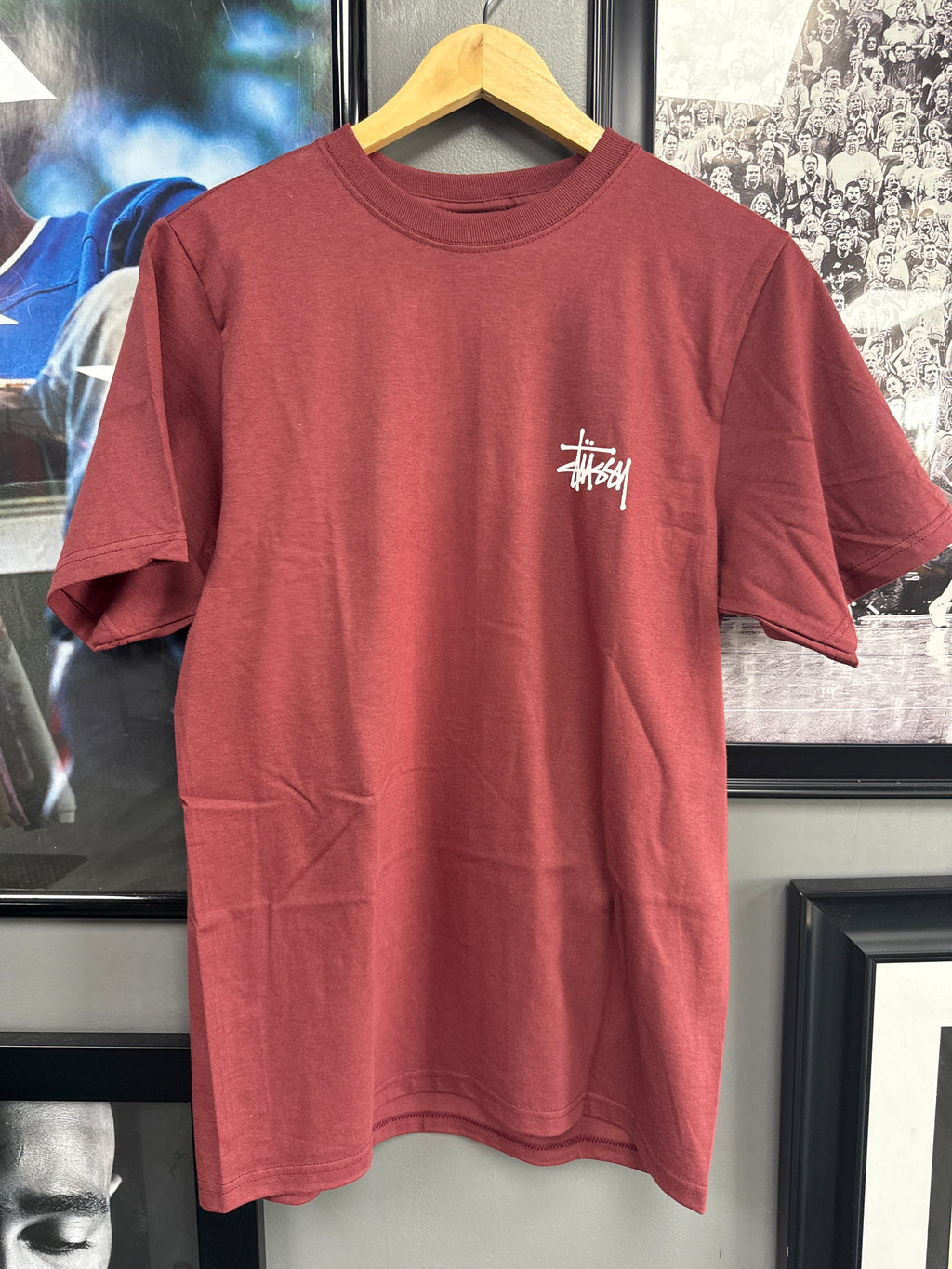 Stussy Logo Tee Maroon
