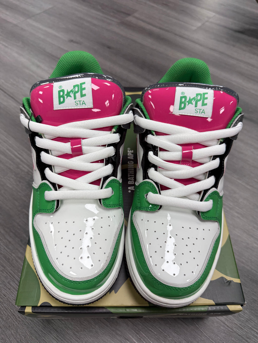 A Bathing Ape Sk8 Sta Green/Pink - size 10