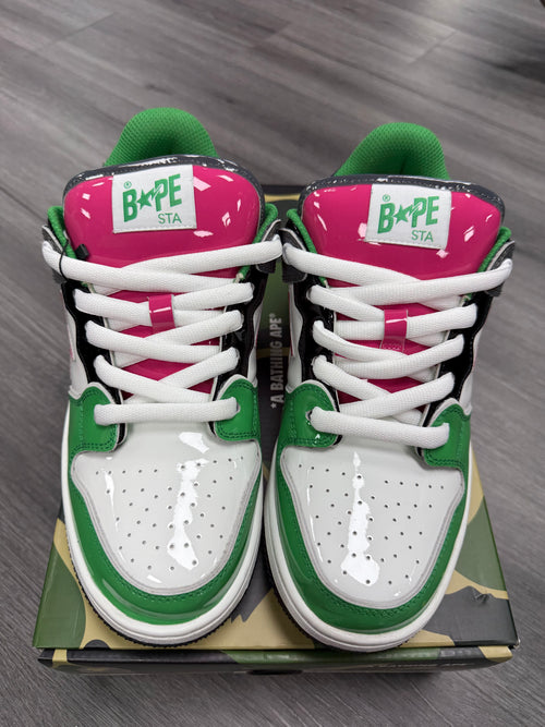 A Bathing Ape Sk8 Sta Green/Pink - size 10