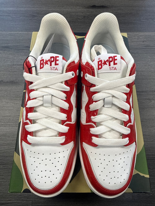 BAPE SK8 STA Red/White Patent - size 9.5