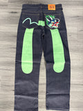 Vintage Evisu Green Daicock Dragon Patch Jeans - size 32