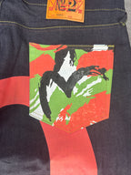 Vintage Evisu Red Daicock Logo Jeans