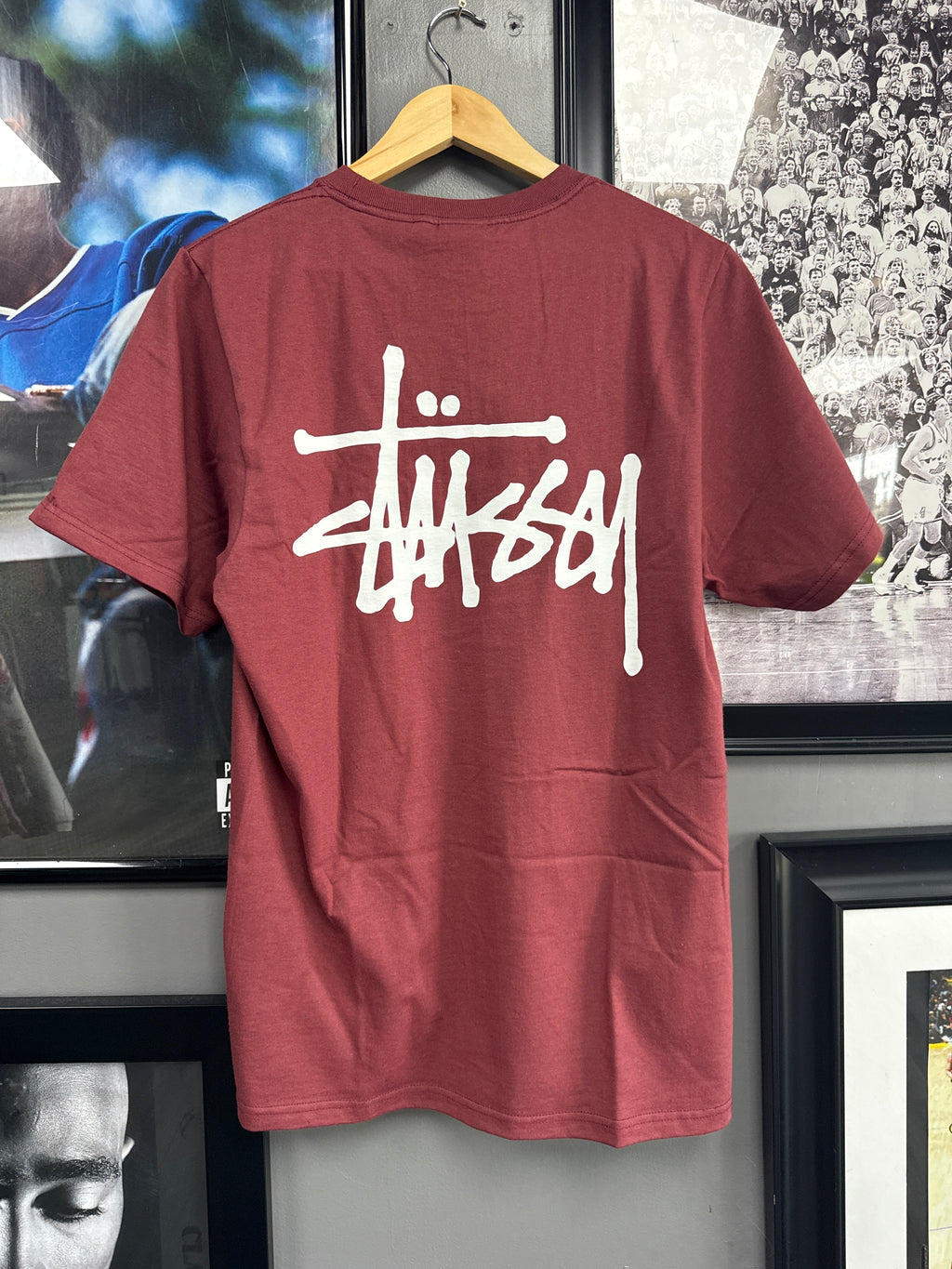 Stussy Logo Tee Maroon