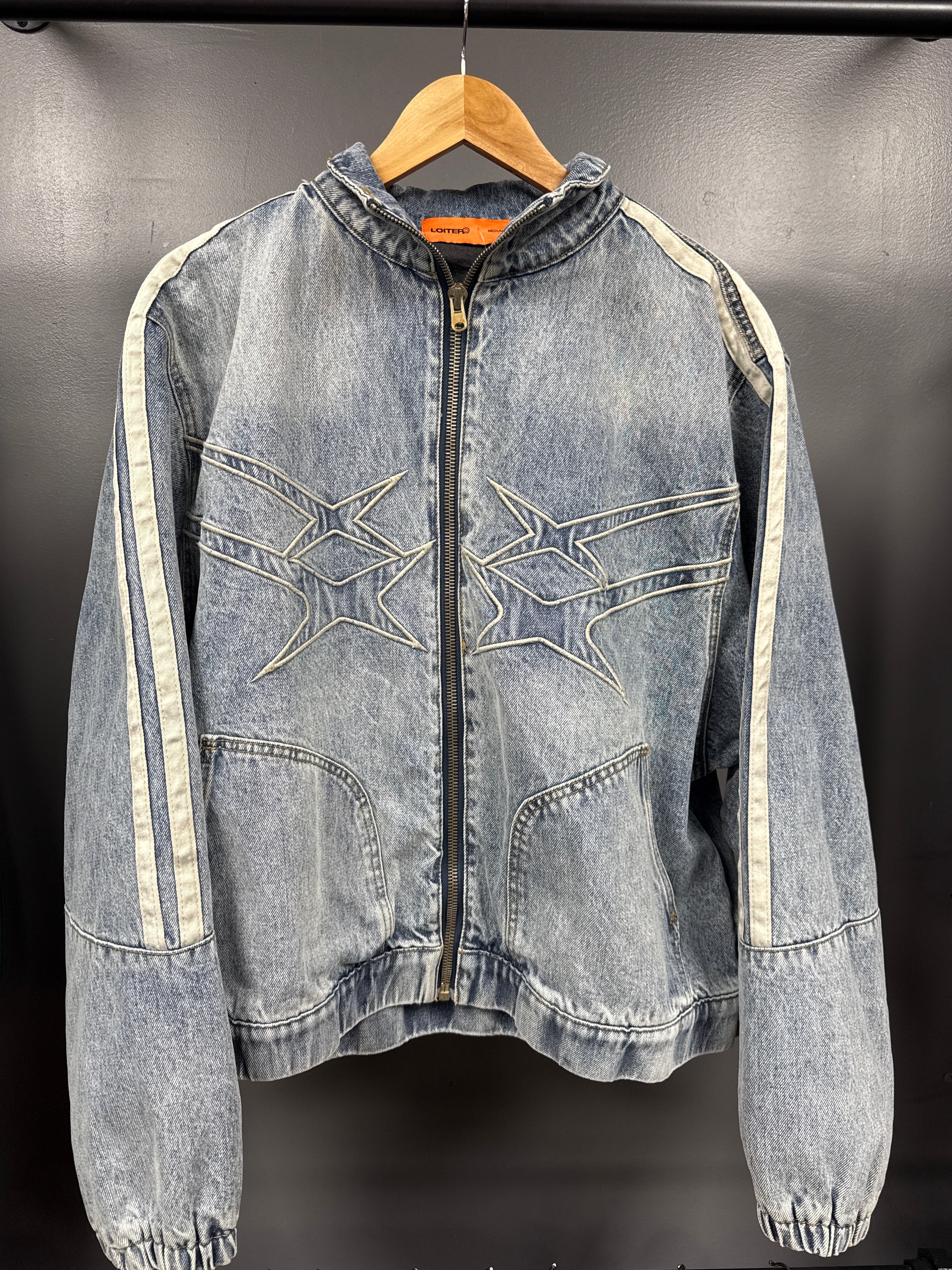 Loiter Denim Zip Up - size m