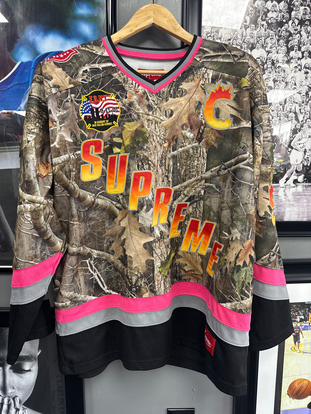 Supreme FDNY Camo Hockey Jersey - size L