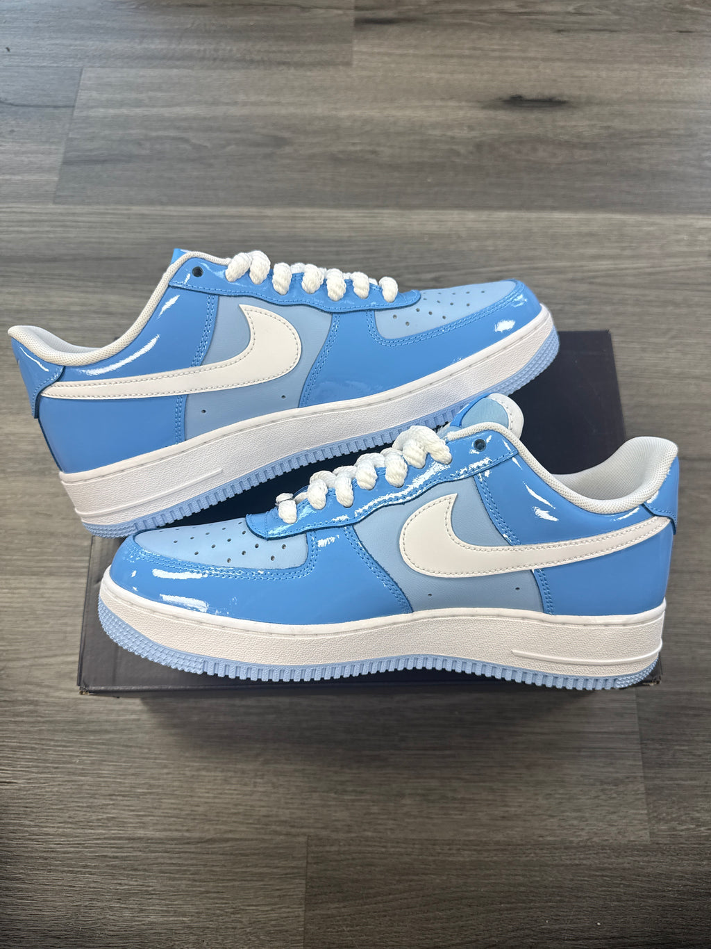 Nike AF1 Psychic Blue Patent - size 9