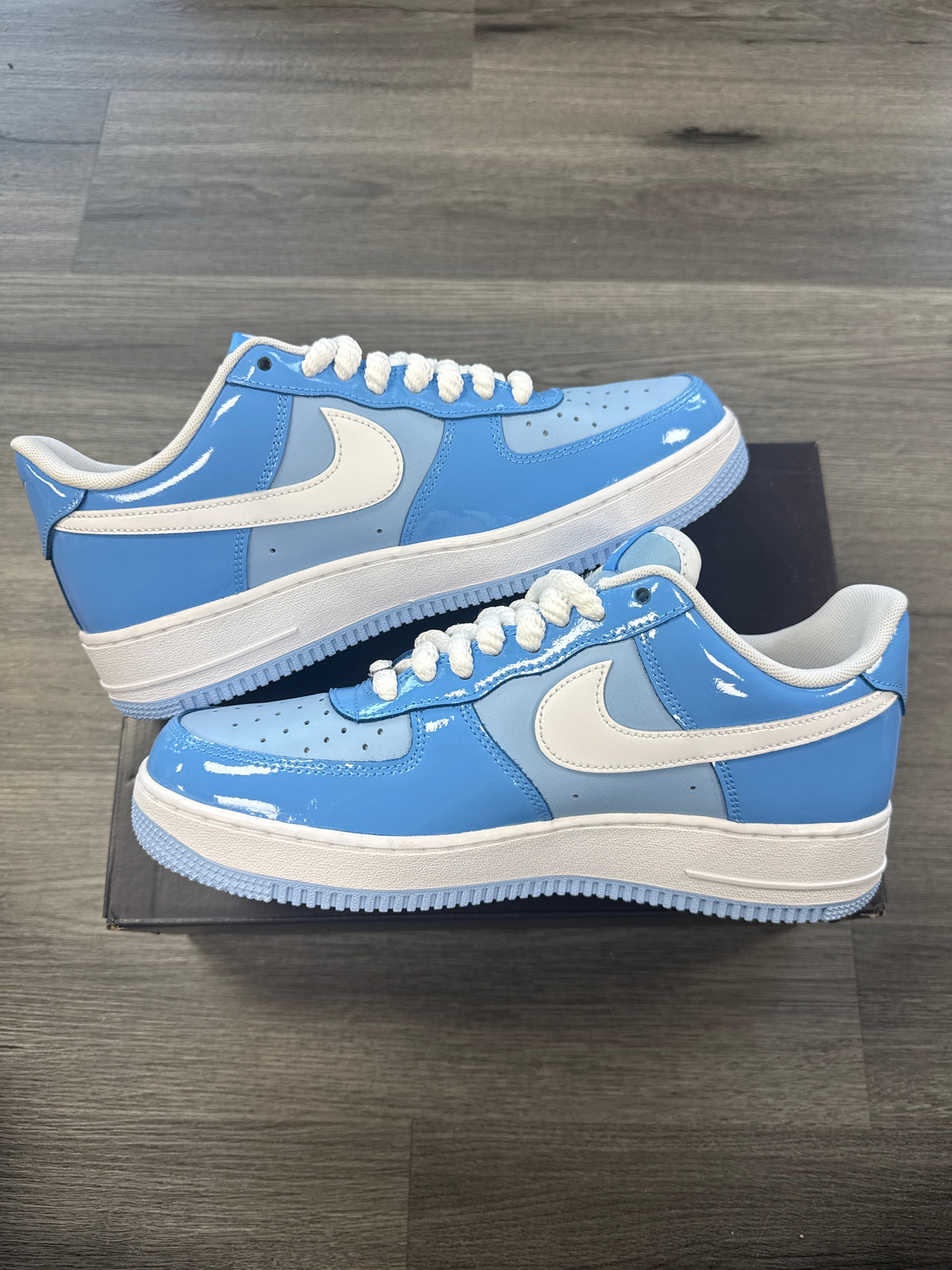 Nike AF1 Psychic Blue Patent - size 9