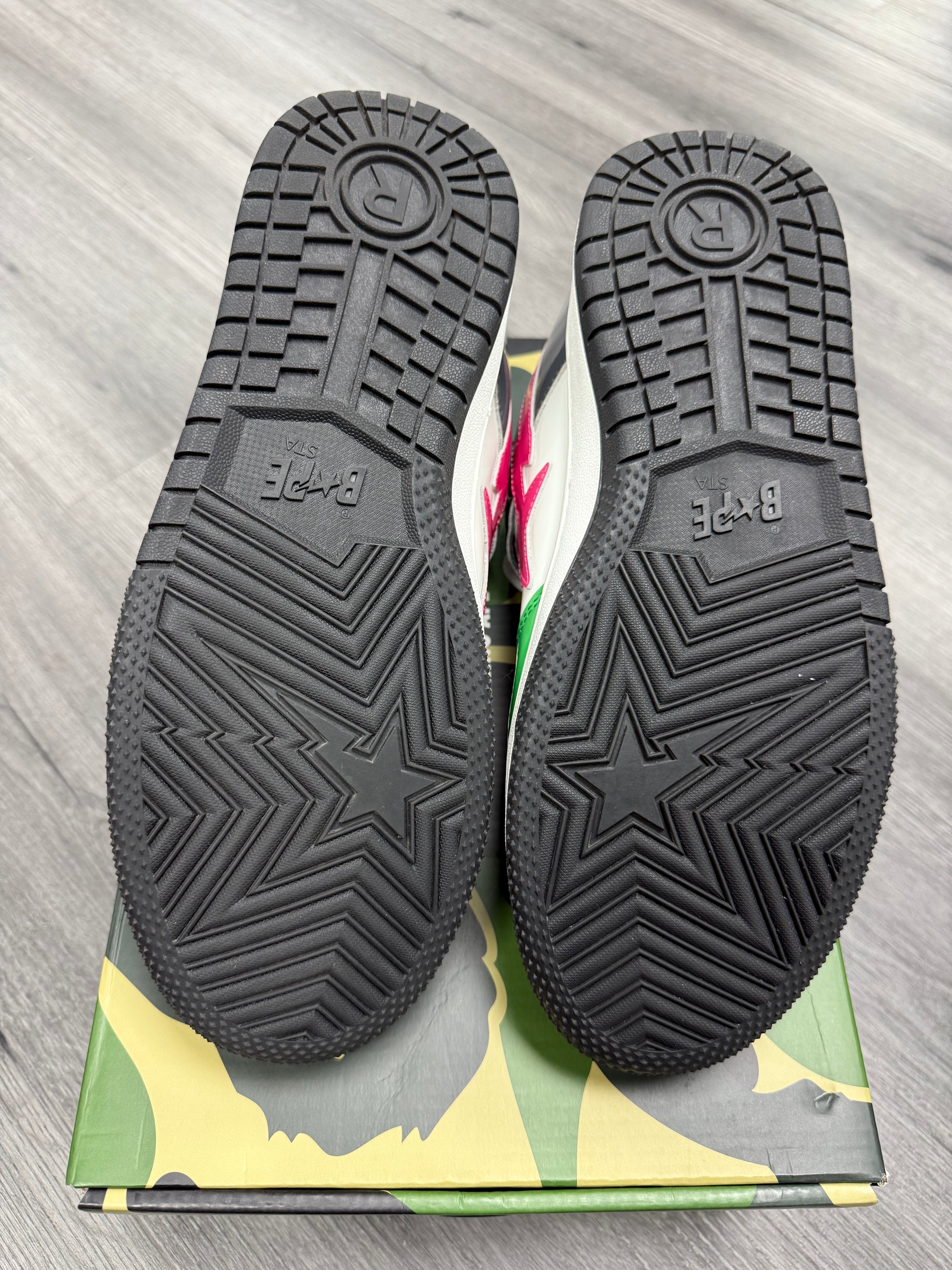A Bathing Ape Sk8 Sta Green/Pink - size 10