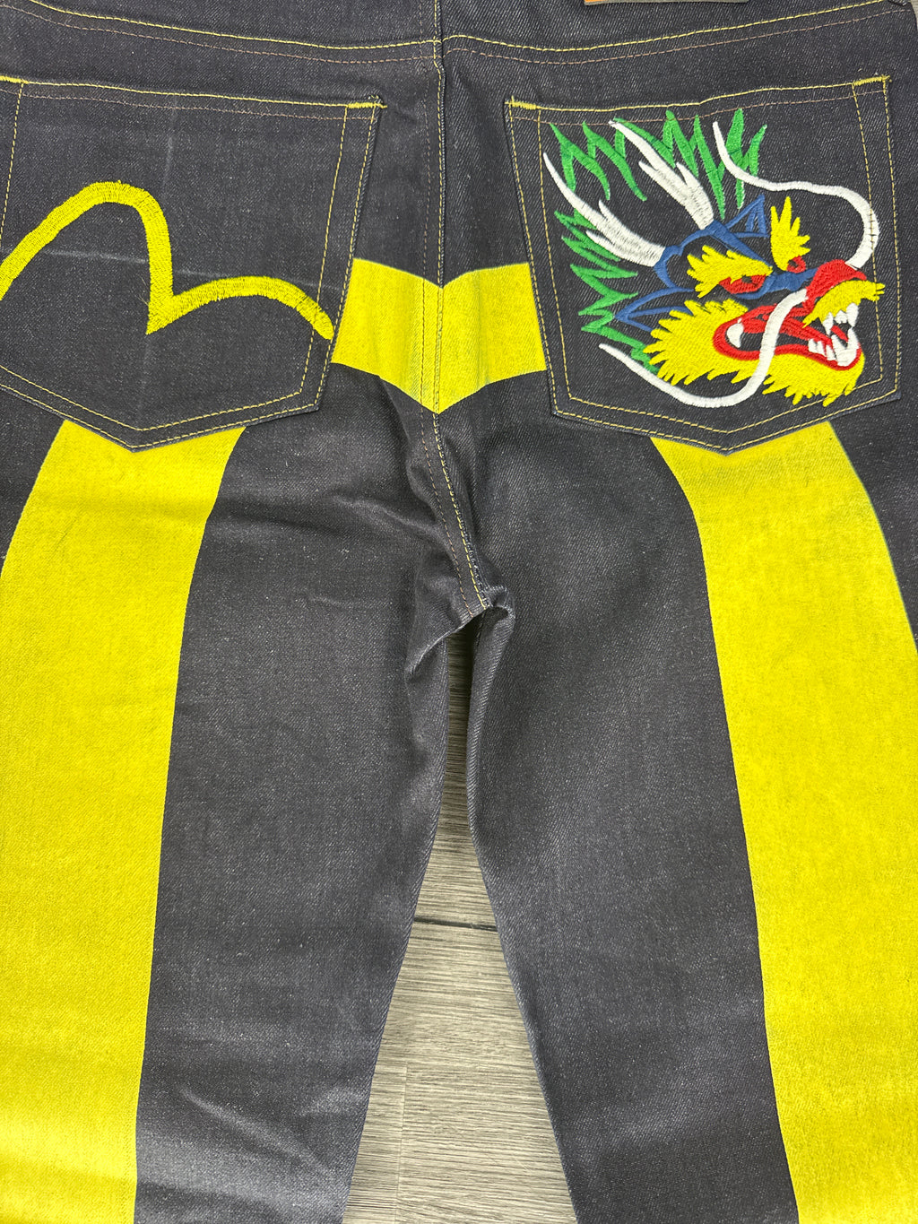 Vintage Evisu Daicock Yellow/Dragon - size 32