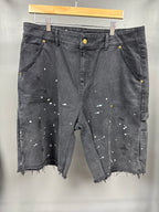 Lost Gallery Double Knee Jean Shorts Black - size xl